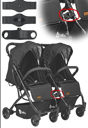 4 Baby Drone Sky İkiz Travel Sistem Bebek Arabası Siyah