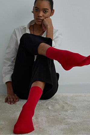 Kırmızı Basic Çorap