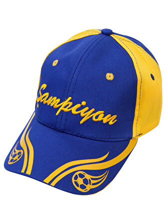 Civil Boys 6 - 9 Yaş Güneş Korumalı Sloganlı Şapka Lacivert - Sarı