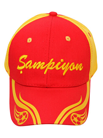 Civil Boys 6 - 9 Yaş Güneş Korumalı Sloganlı Şapka Kırmızı - Sarı