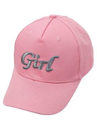 Civil Girls Girl 6 - 9 Yaş Güneş Korumalı Sloganlı Şapka Pembe
