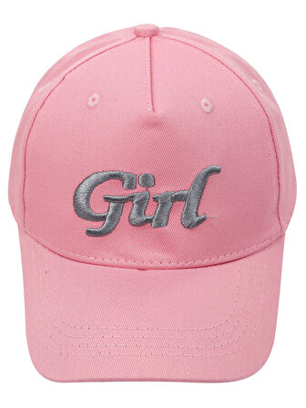 Civil Girls Girl 6 - 9 Yaş Güneş Korumalı Sloganlı Şapka Pembe