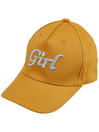 Civil Girls Girl 10 - 13 Yaş Güneş Korumalı Sloganlı Şapka Sarı