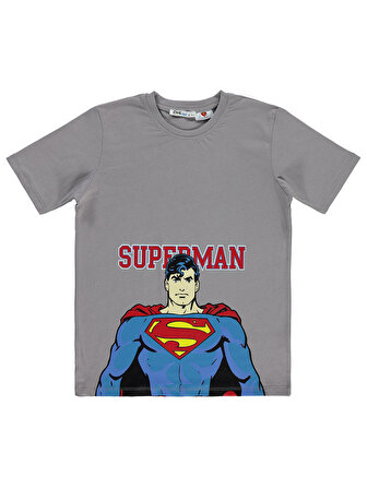 Superman Erkek Çocuk Tişört 10-13 Yaş Gri