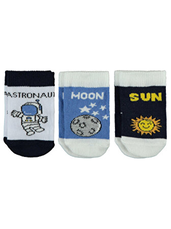 Civil Baby Bebek 3'lü Çorap Set 0-24 Ay Çorap Setleri Beyaz