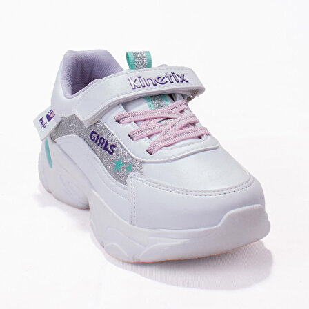 Kinetix Leandra 2PR Beyaz Lila Günlük Kız Çocuk Spor Ayakkabı
