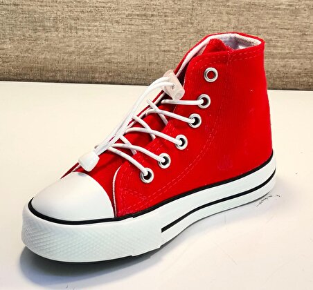 Cool Luıs Kırmızı Uzun Lastik Bağcıklı Keten Ayakkabı