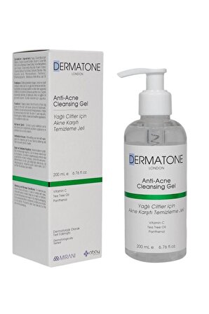 Dermatone Anti-Acne Yağlı Cilt için Temizleyici Anti Alerjik Yüz Temizleme Jeli 200 ml 