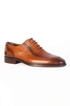  Erkek Kahverengi Bağcıklı Classic Analin Ayakkabı