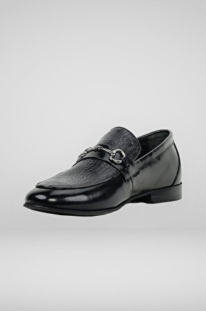  Erkek Siyah Classic Tokalı Poli Taban Ayakkabı