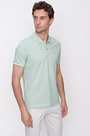  Erkek Su Yeşili Basic Polo Yaka Dynamic Fit T-Shirt