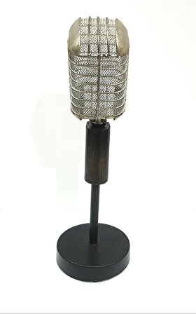 Metal Nostaljik Mikrofon Biblo 37 Cm