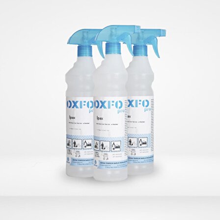 OxfoPro İpax Organik Alkol Bazlı Çok Amaçlı Profesyonel Hızlı Hijyen Spreyi 3'lü Ekonomik Set
