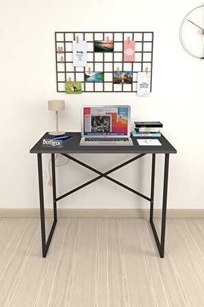 Bofigo 60x90 cm Çalışma Masası Bilgisayar Masası Ofis Ders Yemek Masası Antrasit