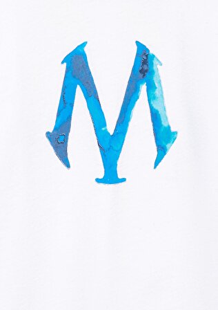 Mavi Logo Baskılı Beyaz Tişört 6610063-620