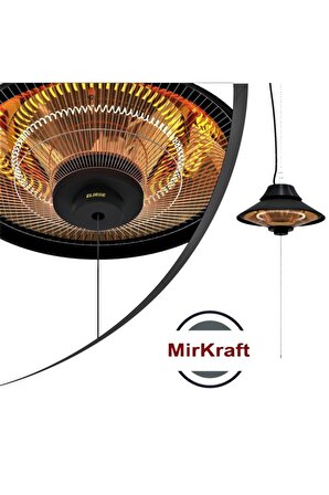 Mirkraft Elirg 2000 W Termostatlı Elektrikli Tavan Tipi Infrared Isıtıcı 12 m2