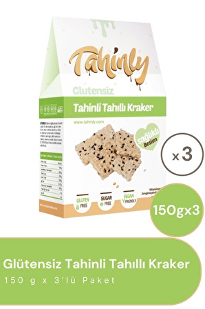 Tahinly Glütensiz Tahinli Tahıllı Kraker 150 g 3'lü Paket