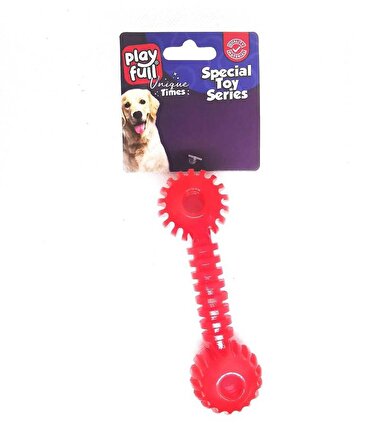 Playfull Dumbell Şeklinde Tırtıklı Köpek Oyuncağı 12x3.5 Cm