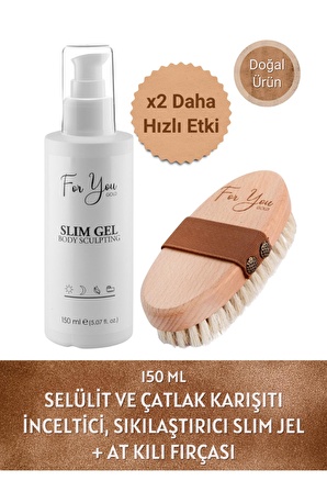 Slim Jel Inceltici-Sıkılaştırıcı-Toparlayıcı-Çatlak Karşıtı Ve Selülit Kremi 150 Ml+At Kılı Fırçası