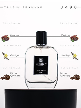 JOURE - J490VANİLYA KAKAO  BİTTER ÇİKOLATA KOKULU 50ML KALICI EDP UNISEX PARFÜM