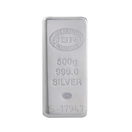 AgaKulche İAR 500 Gram Külçe Gümüş 999.0 Saflıkta