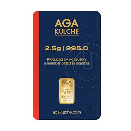 AgaKulche 2.5 Gram 24 Ayar Külçe Altın