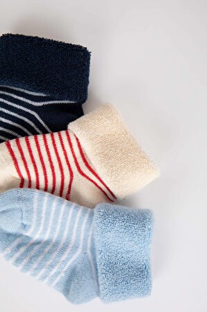 Erkek Bebek 3'lü Pamuklu Uzun Çorap Y6326A2NSKR1