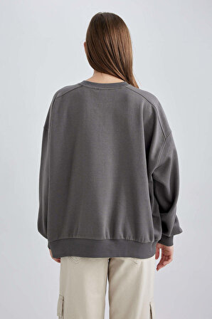 DeFacto Coool Oversize Fit Bisiklet Yaka Sweatshirt A4177AX23WNGR310