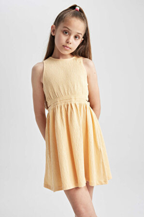 DeFacto Kız Çocuk Kolsuz Pamuklu Elbise A0117A823HSOG280
