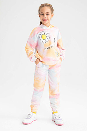 DeFacto Kız Çocuk Relax Fit Kapüşonlu Desenli Sweatshirt Z4170A623SPPN43