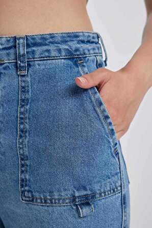 90'S Wide Leg %100 Pamuk Uzun Jean Pantolon