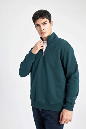 Comfort Fit Dik Yaka Sweatshirt