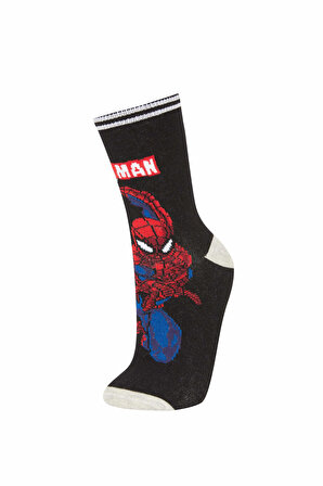 Erkek Çocuk Marvel Spiderman 2'li Pamuklu Uzun Çorap