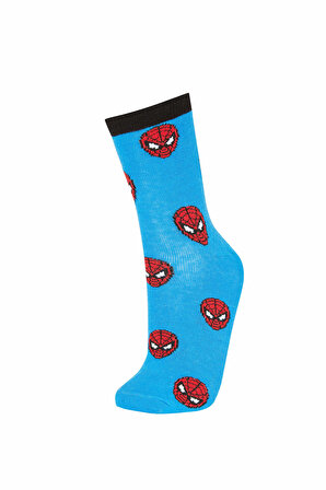 Erkek Çocuk Marvel Spiderman 2'li Pamuklu Uzun Çorap