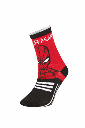 Erkek Çocuk Marvel Spiderman 3'lü Pamuklu Uzun Çorap