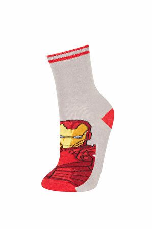 Erkek Çocuk Marvel Avengers 3'lü Pamuklu Uzun Çorap