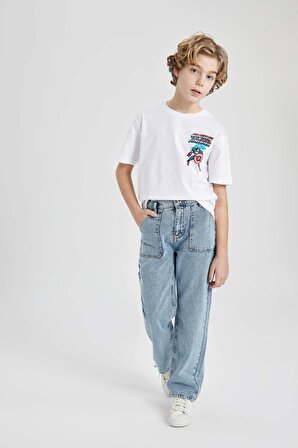 Erkek Çocuk Wide Leg Geniş Paça Jean Pantolon