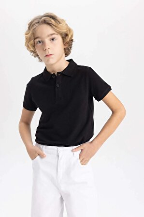 Erkek Çocuk 23 Nisan Çocuk Bayramı Regular Fit Polo Yaka Pike Kısa Kollu Polo Tişört