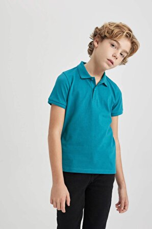 Erkek Çocuk 23 Nisan Çocuk Bayramı Pike Kısa Kollu Polo Tişört