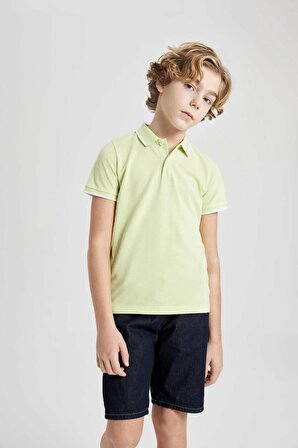 Erkek Çocuk Regular Fit Polo Yaka Pike Kısa Kollu Polo Tişört