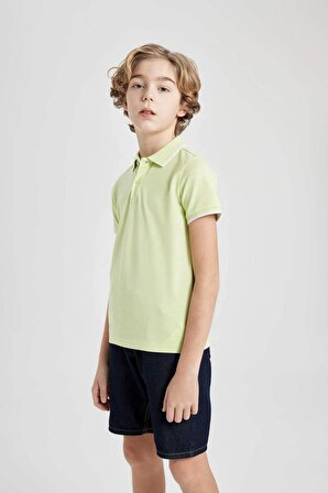 Erkek Çocuk Regular Fit Polo Yaka Pike Kısa Kollu Polo Tişört