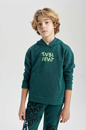 Erkek Çocuk Oversize Fit Kapüşonlu Sweatshirt