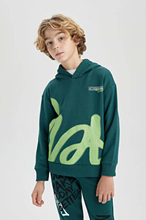 Erkek Çocuk Oversize Fit Kapüşonlu Sweatshirt