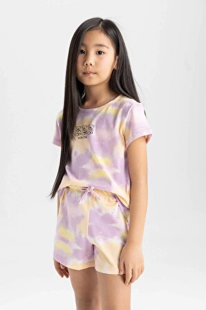 Kız Çocuk Batik Desenli Kısa Kollu Pijama Takımı