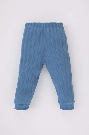 Erkek Bebek Dinazor Baskılı Uzun Kollu Fitilli Kaşkorse 2'li Pijama Takımı