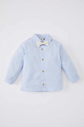 Erkek Bebek Gömlek Yaka Oxford Uzun Kollu Gömlek