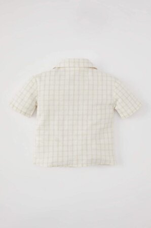 Erkek Bebek Kısa Kollu Kareli Gömlek