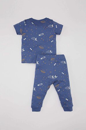 Erkek Bebek Yıldız Desenli Uzun Kollu Pijama Takımı