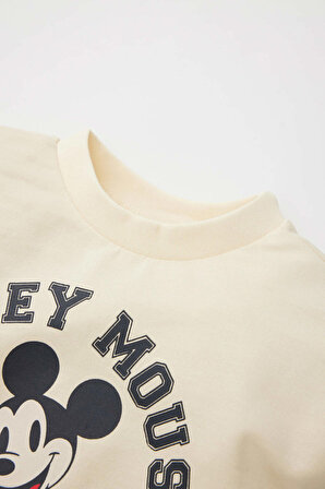 Erkek Bebek Disney Mickey & Minnie Regular Fit Bisiklet Yaka Sweatshirt Kumaşı Sweatshirt