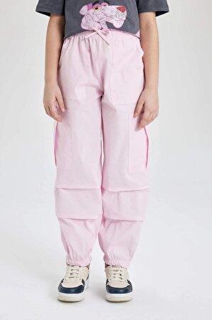 Kız Çocuk Paraşüt Kargo Pamuklu Pantolon